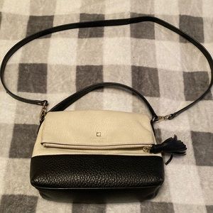 Kate Spade Black & Cream Leather Crossbody Purse